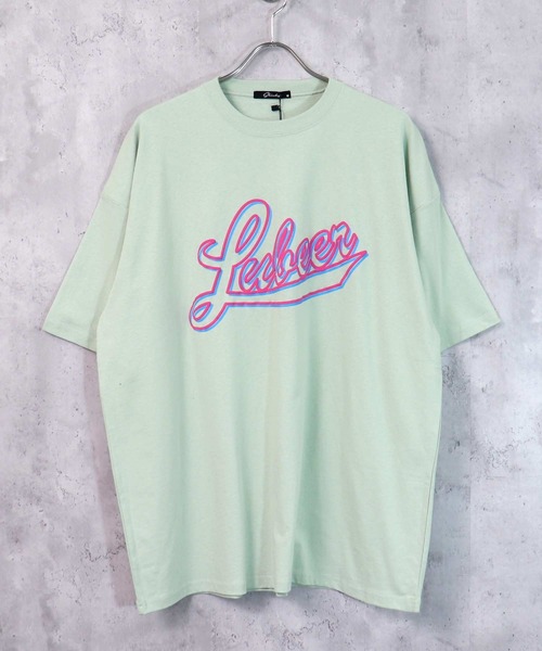 SHISKY（シスキー）の「ビッグシルエットプリントTシャツ（Tシャツ/カットソー・メンズ・ブラック/ダークグリーン/ベージュ/オフホワイト/ミント/ホワイト系/ブラック系/ブラック系1/ベージュ系・M/L/XL）」の9枚目の写真