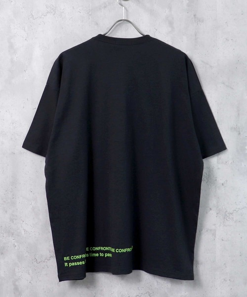 SHISKY（シスキー）の「ビッグシルエットプリントTシャツ（Tシャツ/カットソー・メンズ・ブラック/ダークグリーン/ベージュ/オフホワイト/ミント/ホワイト系/ブラック系/ブラック系1/ベージュ系・M/L/XL）」の17枚目の写真