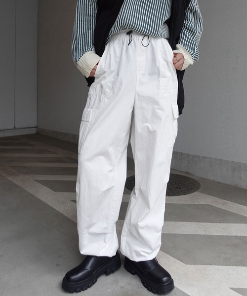 45R 新品未使用　オフホワイト カーゴパンツ me+em select カーゴパンツ 「 4size／2color 」2WAY