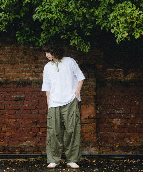 BROKEN BASE(ブロークンベース)の「オーバーサイズマルチカラーポロシャツ(Tシャツ/カットソー・メンズ・ホワイト/ブラック・MEDIUM/LARGE)」の5枚目の写真