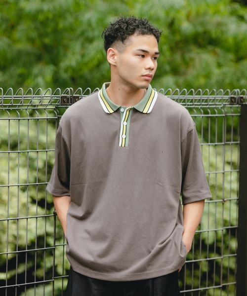 BROKEN BASE(ブロークンベース)の「オーバーサイズマルチカラーポロシャツ(Tシャツ/カットソー・メンズ・ホワイト/ブラック・MEDIUM/LARGE)」の9枚目の写真