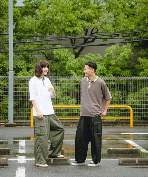 BROKEN BASE(ブロークンベース)の「オーバーサイズマルチカラーポロシャツ(Tシャツ/カットソー・メンズ・ホワイト/ブラック・MEDIUM/LARGE)」の8枚目の写真