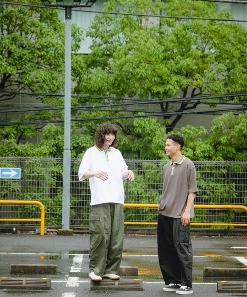 BROKEN BASE(ブロークンベース)の「オーバーサイズマルチカラーポロシャツ(Tシャツ/カットソー・メンズ・ホワイト/ブラック・MEDIUM/LARGE)」の18枚目の写真