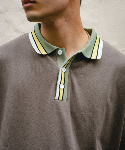 BROKEN BASE(ブロークンベース)の「オーバーサイズマルチカラーポロシャツ(Tシャツ/カットソー・メンズ・ホワイト/ブラック・MEDIUM/LARGE)」の12枚目の写真