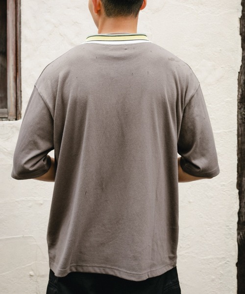BROKEN BASE(ブロークンベース)の「オーバーサイズマルチカラーポロシャツ(Tシャツ/カットソー・メンズ・ホワイト/ブラック・MEDIUM/LARGE)」の10枚目の写真