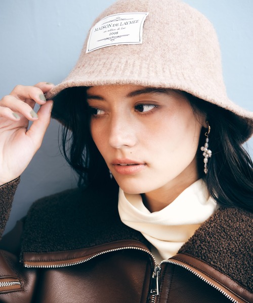 LAYMEE（レイミー）の「Liberia hat / リベリアハット（ハット・レディース・ブラック/アイボリー/モカ・FREE）」の3枚目の写真