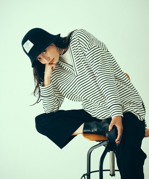 LAYMEE（レイミー）の「Liberia hat / リベリアハット（ハット・レディース・ブラック/アイボリー/モカ・FREE）」の14枚目の写真