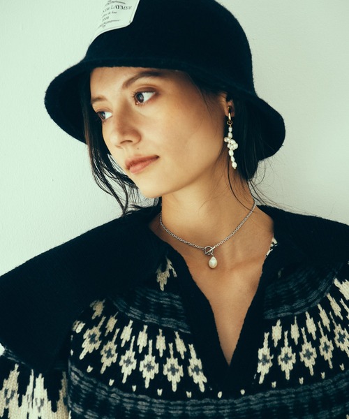 LAYMEE（レイミー）の「Liberia hat / リベリアハット（ハット・レディース・ブラック/アイボリー/モカ・FREE）」の8枚目の写真