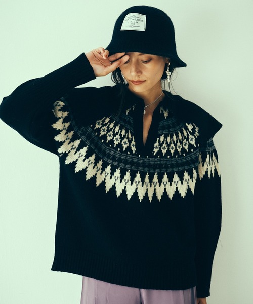 LAYMEE（レイミー）の「Liberia hat / リベリアハット（ハット・レディース・ブラック/アイボリー/モカ・FREE）」の19枚目の写真