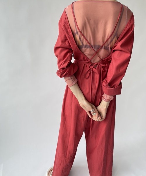 BASERANGE(ベースレンジ)の「【BASERANGE/ベースレンジ】OTAY LONGSLEEVE JUMPSUIT(サロペット/オーバーオール・レディース・レッド・SMALL/X-SMALL)」の15枚目の写真