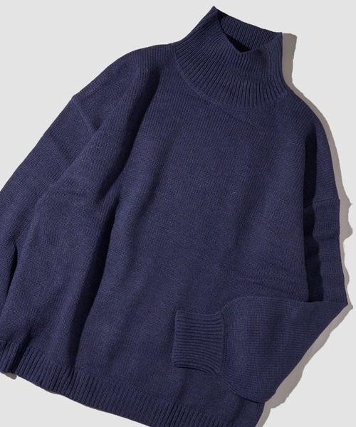 ADPOSION(アドポーション)の「ビッグシルエットハイネックニット(ニット/セーター・メンズ・ブラウン/ブルー/グリーン/ベージュ/ネイビー/グレー/チャコールグレー/ブラック・MEDIUM/LARGE)」の7枚目の写真