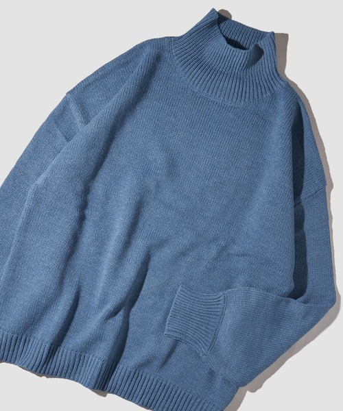 ADPOSION(アドポーション)の「ビッグシルエットハイネックニット(ニット/セーター・メンズ・ブラウン/ブルー/グリーン/ベージュ/ネイビー/グレー/チャコールグレー/ブラック・MEDIUM/LARGE)」の8枚目の写真