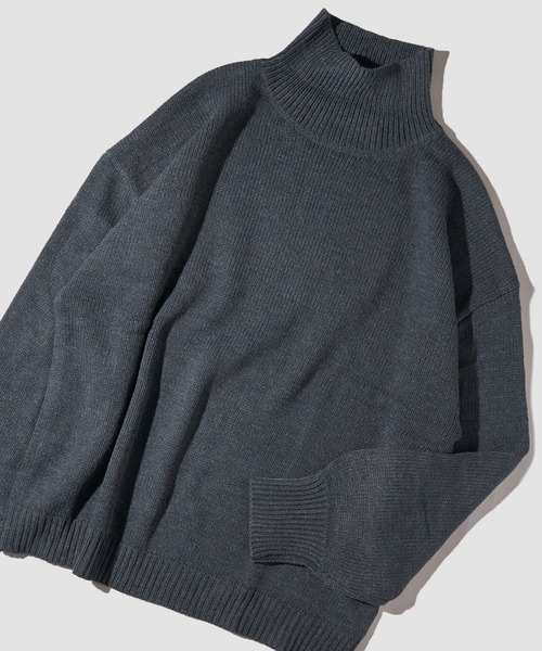 ADPOSION(アドポーション)の「ビッグシルエットハイネックニット(ニット/セーター・メンズ・ブラウン/ブルー/グリーン/ベージュ/ネイビー/グレー/チャコールグレー/ブラック・MEDIUM/LARGE)」の6枚目の写真