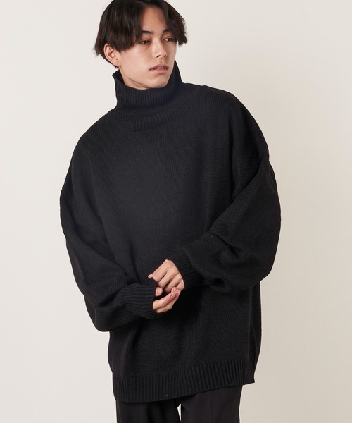 ADPOSION(アドポーション)の「ビッグシルエットハイネックニット(ニット/セーター・メンズ・ブラウン/ブルー/グリーン/ベージュ/ネイビー/グレー/チャコールグレー/ブラック・MEDIUM/LARGE)」の10枚目の写真