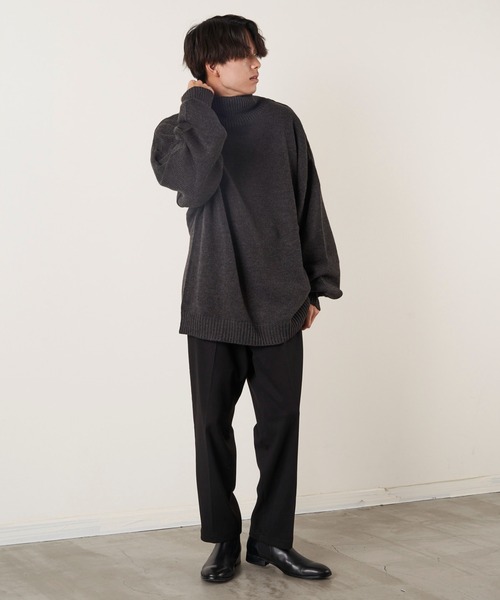 ADPOSION(アドポーション)の「ビッグシルエットハイネックニット(ニット/セーター・メンズ・ブラウン/ブルー/グリーン/ベージュ/ネイビー/グレー/チャコールグレー/ブラック・MEDIUM/LARGE)」の11枚目の写真