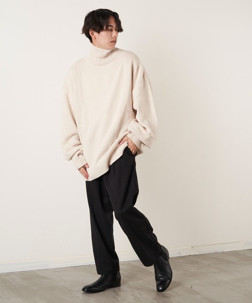 ADPOSION(アドポーション)の「ビッグシルエットハイネックニット(ニット/セーター・メンズ・ブラウン/ブルー/グリーン/ベージュ/ネイビー/グレー/チャコールグレー/ブラック・MEDIUM/LARGE)」の17枚目の写真