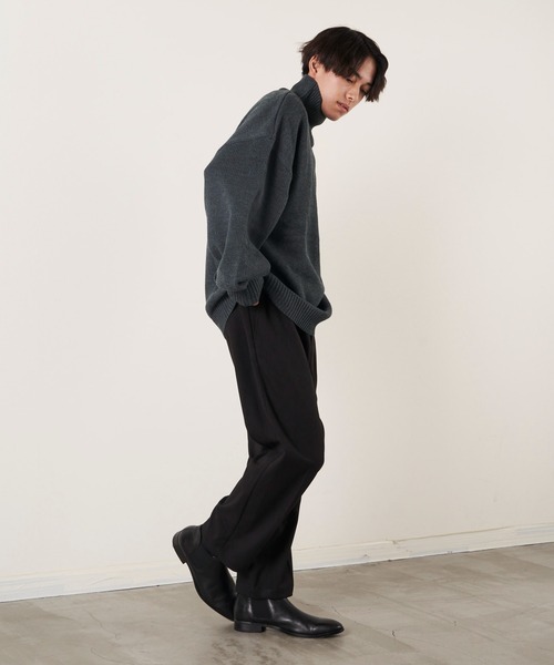 ADPOSION(アドポーション)の「ビッグシルエットハイネックニット(ニット/セーター・メンズ・ブラウン/ブルー/グリーン/ベージュ/ネイビー/グレー/チャコールグレー/ブラック・MEDIUM/LARGE)」の19枚目の写真