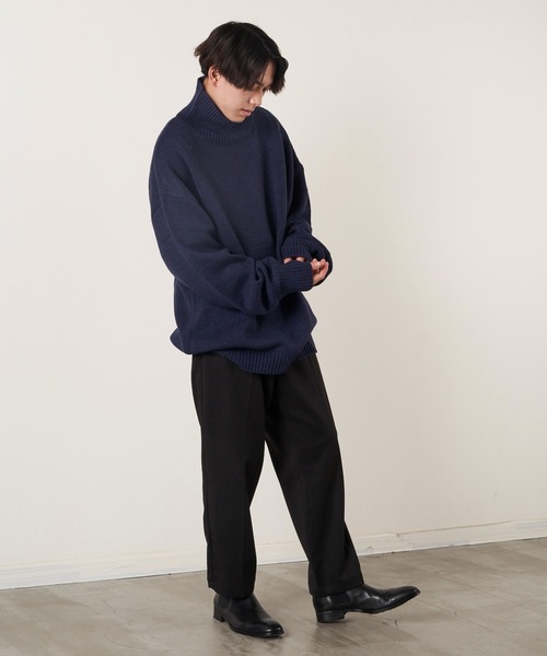 ADPOSION(アドポーション)の「ビッグシルエットハイネックニット(ニット/セーター・メンズ・ブラウン/ブルー/グリーン/ベージュ/ネイビー/グレー/チャコールグレー/ブラック・MEDIUM/LARGE)」の21枚目の写真