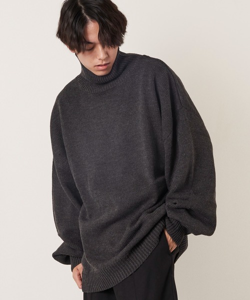 ADPOSION(アドポーション)の「ビッグシルエットハイネックニット(ニット/セーター・メンズ・ブラウン/ブルー/グリーン/ベージュ/ネイビー/グレー/チャコールグレー/ブラック・MEDIUM/LARGE)」の12枚目の写真