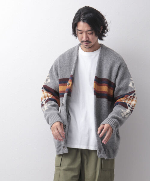 PENDLETON(ペンドルトン)の「【PENDLETON/ペンドルトン】Vneck Cardigan ビッグシルエット カーディガン(カーディガン/ボレロ・メンズ・ブラック/グレー/キナリ/ネイビー・M/L)」の13枚目の写真