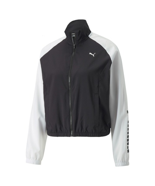 PUMA（プーマ）の「PUMA プーマ ウィメンズ トレーニング PUMA FIT ロゴ カラーブロック ウーブンジャケット（ブルゾン・レディース・ブラック×ホワイト・SMALL/MEDIUM/LARGE/X-LARGE）」の5枚目の写真