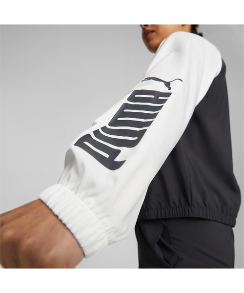 PUMA（プーマ）の「PUMA プーマ ウィメンズ トレーニング PUMA FIT ロゴ カラーブロック ウーブンジャケット（ブルゾン・レディース・ブラック×ホワイト・SMALL/MEDIUM/LARGE/X-LARGE）」の6枚目の写真