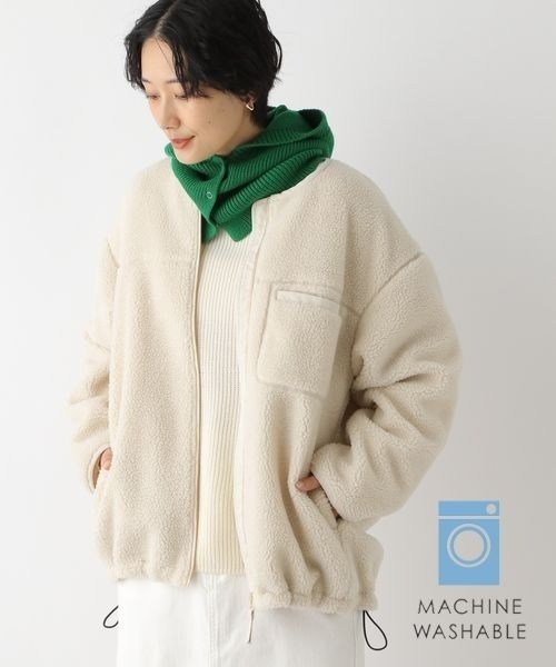 LEPSIM（レプシィム）の「ノーカラーボアジャケット 281818（ノー