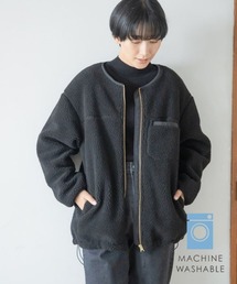 ノーカラーボアジャケット　281818