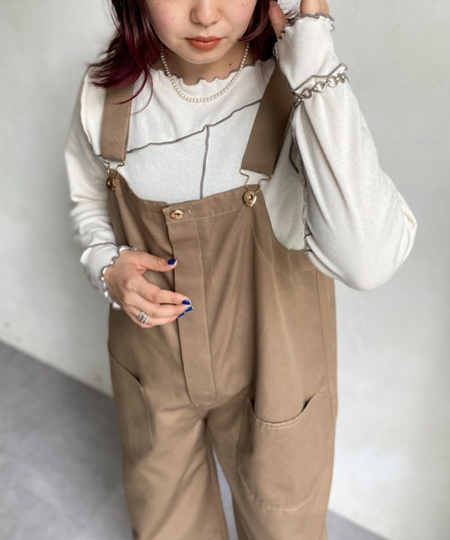 CPCM（シーピーシーエム）の「メローリブインナー（Tシャツ/カットソー・レディース・アイボリー/ブラック/モカ/サックスブルー/オレンジ・FREE）」の2枚目の写真