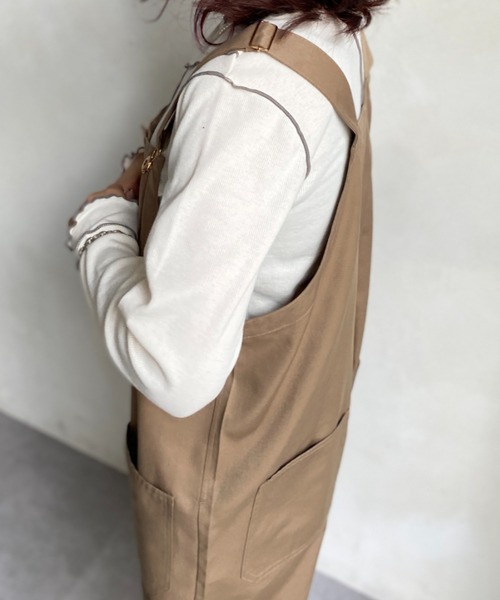 CPCM（シーピーシーエム）の「メローリブインナー（Tシャツ/カットソー・レディース・アイボリー/ブラック/モカ/サックスブルー/オレンジ・FREE）」の15枚目の写真