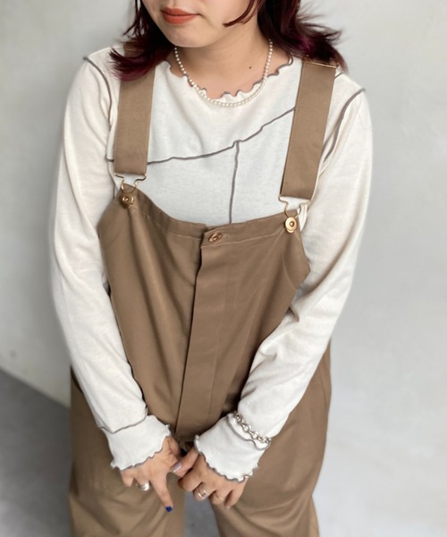 CPCM（シーピーシーエム）の「メローリブインナー（Tシャツ/カットソー・レディース・アイボリー/ブラック/モカ/サックスブルー/オレンジ・FREE）」の18枚目の写真