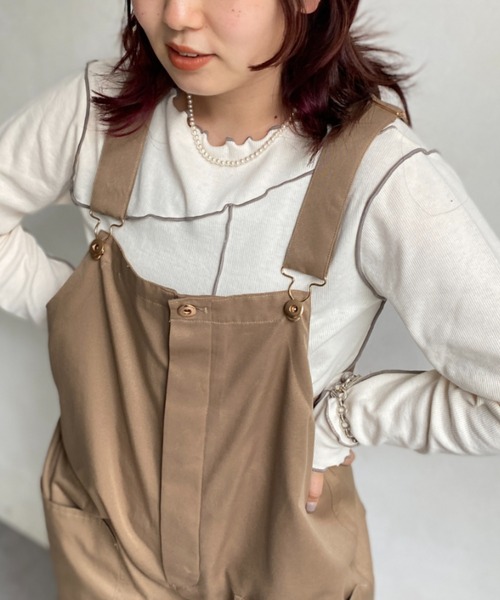 CPCM（シーピーシーエム）の「メローリブインナー（Tシャツ/カットソー・レディース・アイボリー/ブラック/モカ/サックスブルー/オレンジ・FREE）」の19枚目の写真