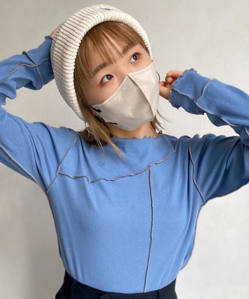 CPCM（シーピーシーエム）の「メローリブインナー（Tシャツ/カットソー・レディース・アイボリー/ブラック/モカ/サックスブルー/オレンジ・FREE）」の10枚目の写真