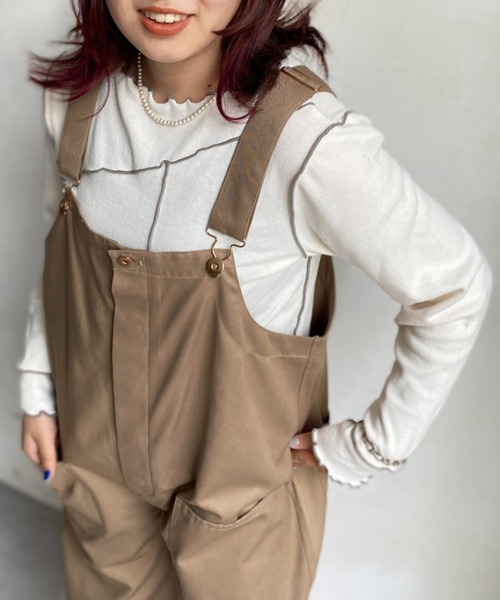 CPCM（シーピーシーエム）の「メローリブインナー（Tシャツ/カットソー・レディース・アイボリー/ブラック/モカ/サックスブルー/オレンジ・FREE）」の12枚目の写真