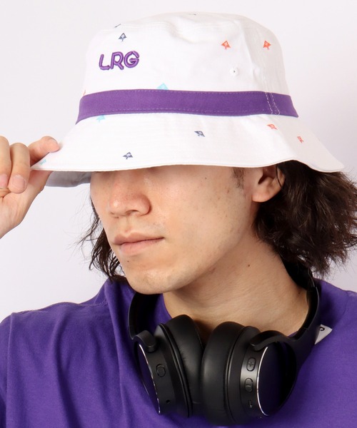 LRG（エルアールジー）の「LRG 総柄バケットハット（ハット・メンズ・グレー/ホワイト/ブルー系その他/レッド・FREE）」の6枚目の写真