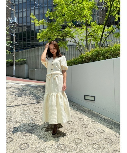 LILIDIA(リリディア)の「Big ButtonsニットカーデTOP(ニット/セーター・レディース・アイボリー/ピンク/ブラック・MEDIUM/SMALL)」の10枚目の写真