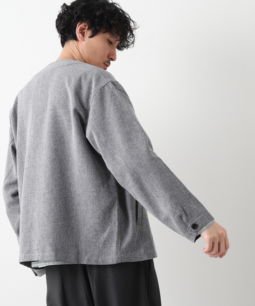 JOURNAL STANDARD relume(ジャーナルスタンダード レリューム)の「3TONE TWEED LIKE カーディガンブルゾン(シャツ/ブラウス・メンズ・ライトグレー/ブラウン系その他/ベージュ系その他・MEDIUM/LARGE)」の5枚目の写真