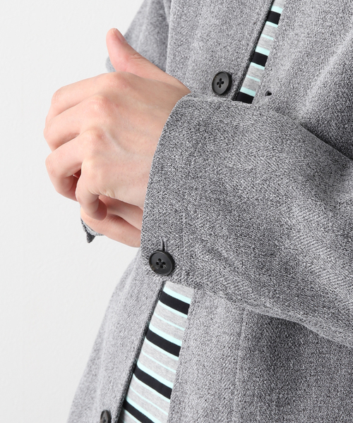 JOURNAL STANDARD relume(ジャーナルスタンダード レリューム)の「3TONE TWEED LIKE カーディガンブルゾン(シャツ/ブラウス・メンズ・ライトグレー/ブラウン系その他/ベージュ系その他・MEDIUM/LARGE)」の8枚目の写真