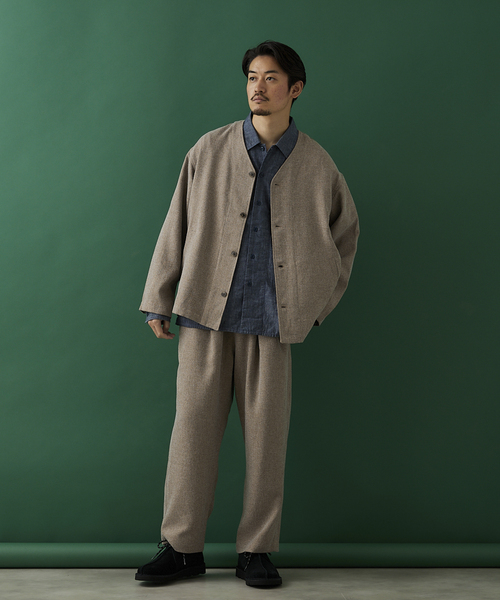 JOURNAL STANDARD relume(ジャーナルスタンダード レリューム)の「3TONE TWEED LIKE カーディガンブルゾン(シャツ/ブラウス・メンズ・ライトグレー/ブラウン系その他/ベージュ系その他・MEDIUM/LARGE)」の14枚目の写真
