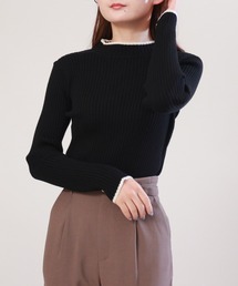 配色使いハイネックニット