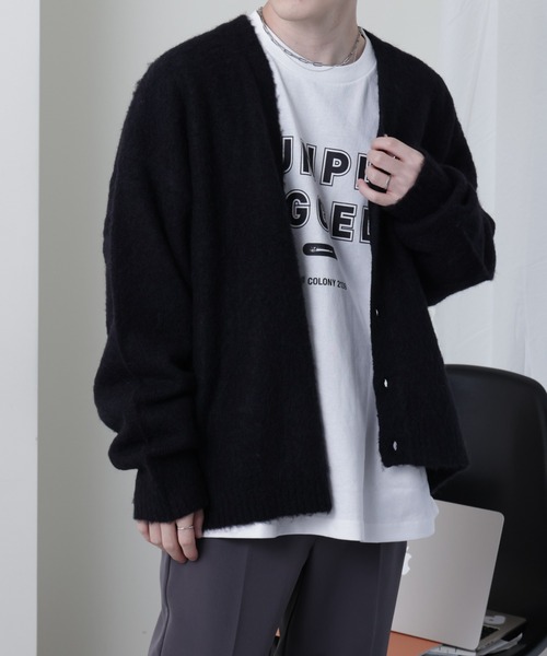 COLONY 2139（コロニートゥーワンスリーナイン）の「TV着用／シャギーカーディガン（カーディガン/ボレロ・メンズ・ブルー/グレー/ブラック・MEDIUM/LARGE）」の4枚目の写真