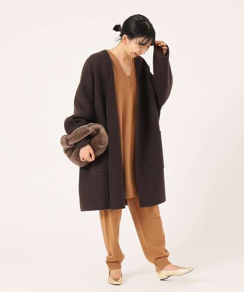 IENA イエナ マンテコ ウールコート 茶 ブラウン サイズ38