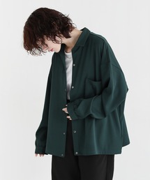 ビッグシルエット スナップシャツジャケット