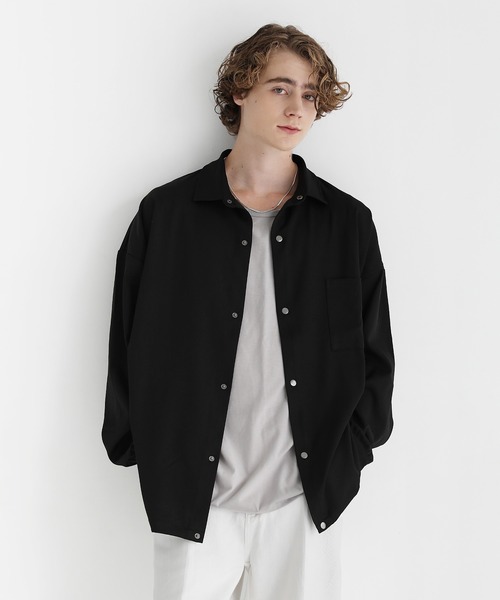 早い者勝ち！24FW！Stone  ビックシルエットシャツジャケット ビッグシルエット スナップシャツジャケット（シャツ/ブラウス