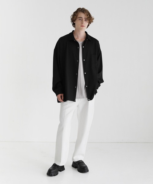 ビッグシルエット スナップシャツジャケット（シャツ/ブラウス