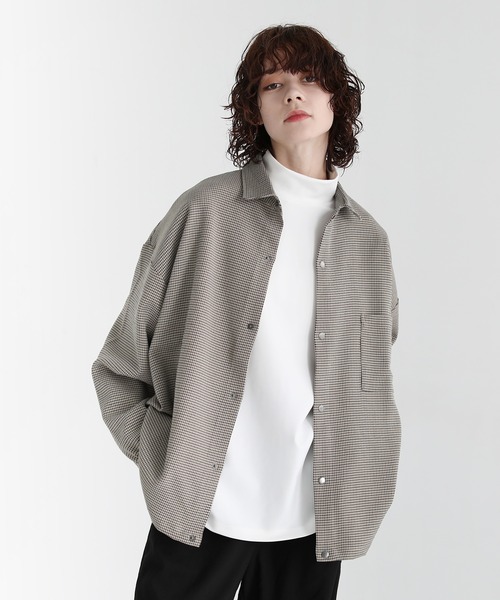 韓国ブランド通販サイト ビッグシルエット スナップシャツジャケット（シャツ/ブラウス ジャケット・アウター
