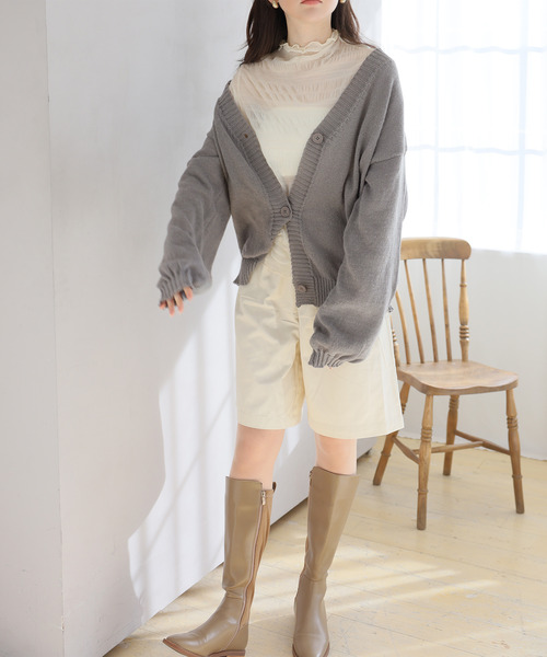 Girly Doll(ガーリードール)の「モヘアニットカーディガン(カーディガン/ボレロ・レディース・ベージュ/ブラック/モカ/ブラウン/グレー・F)」の21枚目の写真
