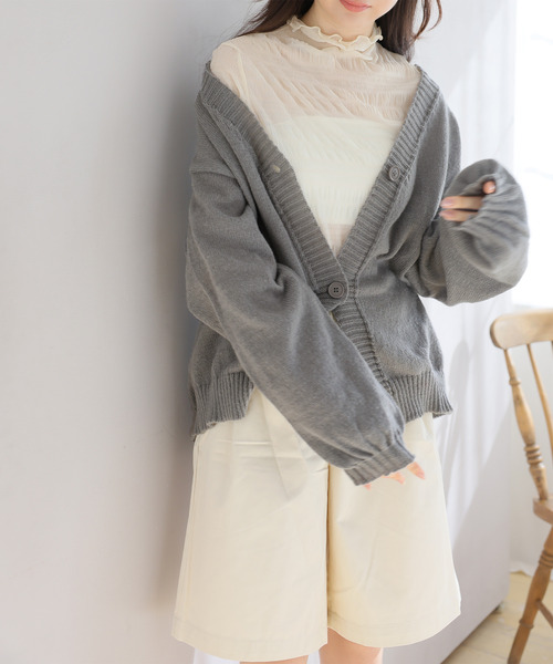 Girly Doll(ガーリードール)の「モヘアニットカーディガン(カーディガン/ボレロ・レディース・ベージュ/ブラック/モカ/ブラウン/グレー・F)」の19枚目の写真