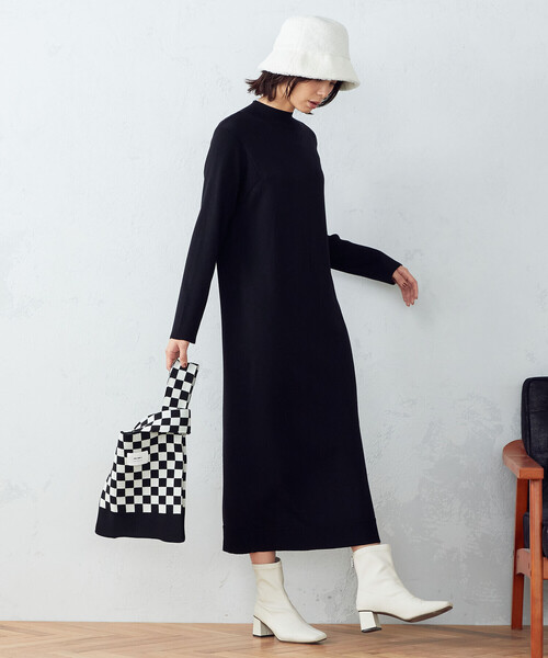 MONO　COMME CA（モノコムサ）の「チェック柄　ニットバッグ（ハンドバッグ・レディース・ブラック/ブラウン・FREE）」の6枚目の写真