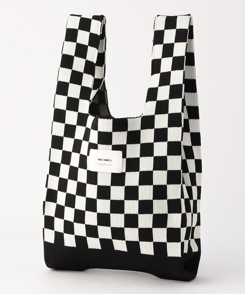 MONO　COMME CA（モノコムサ）の「チェック柄　ニットバッグ（ハンドバッグ・レディース・ブラック/ブラウン・FREE）」の12枚目の写真